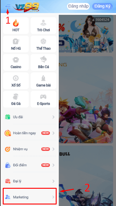 Hướng dẫn lấy liên kết mời bạn bè tới VZ99
